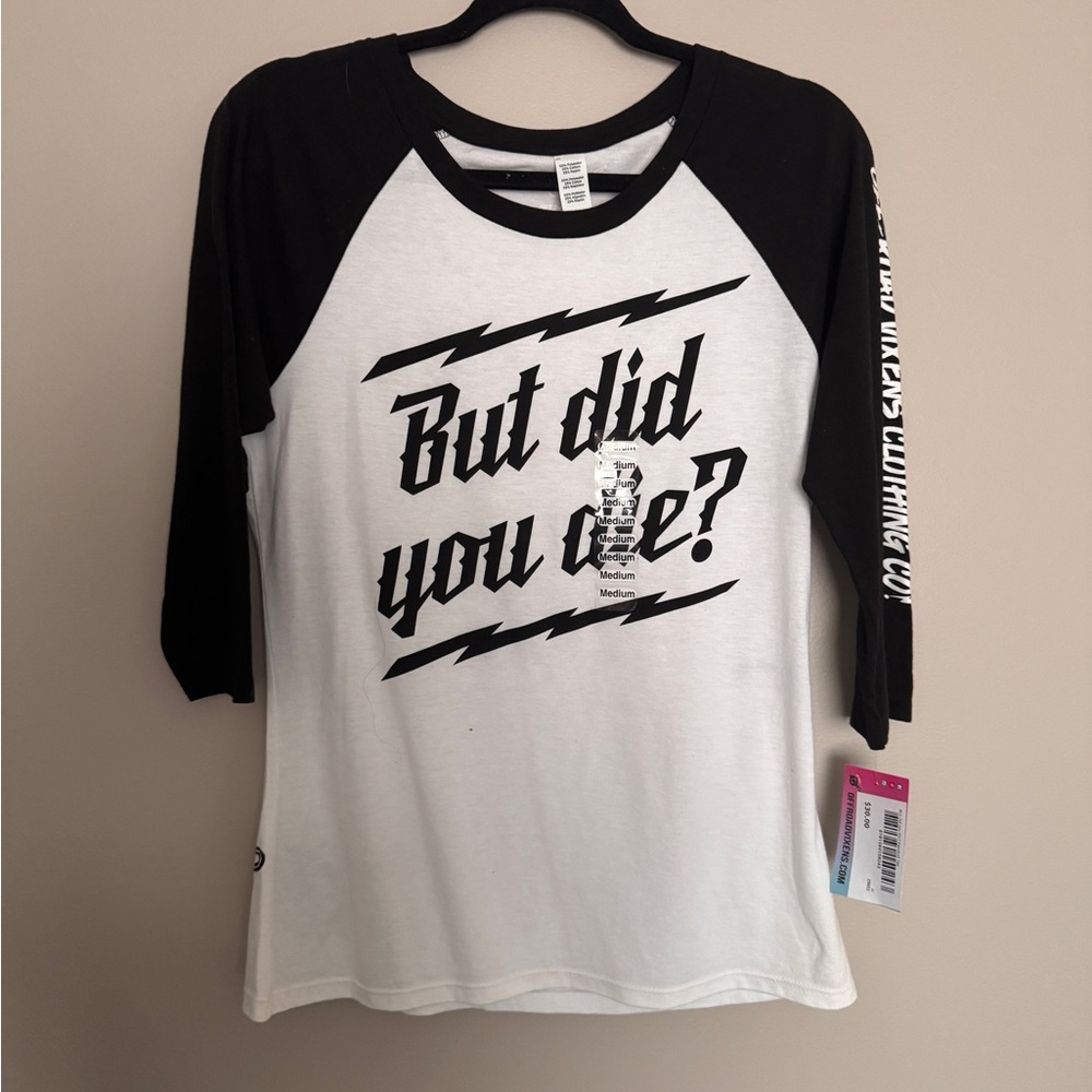 Black and White Graphic Raglan Tee